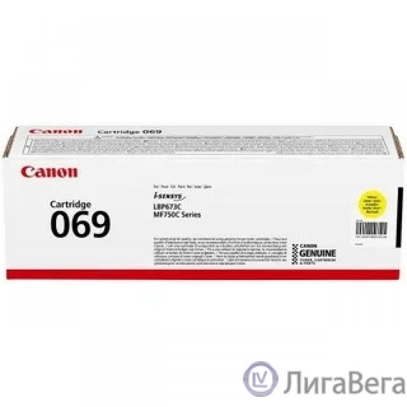 Canon Cartridge 069Y 5091C002 тонер-картридж для MF752Cdw/MF754Cdw/LBP673Cdw 1900 стр. жёлтый Canon Cartridge 069Y 5091C002 тонер-картридж для MF752Cdw/MF754Cdw/LBP673Cdw 1900 стр. жёлтый