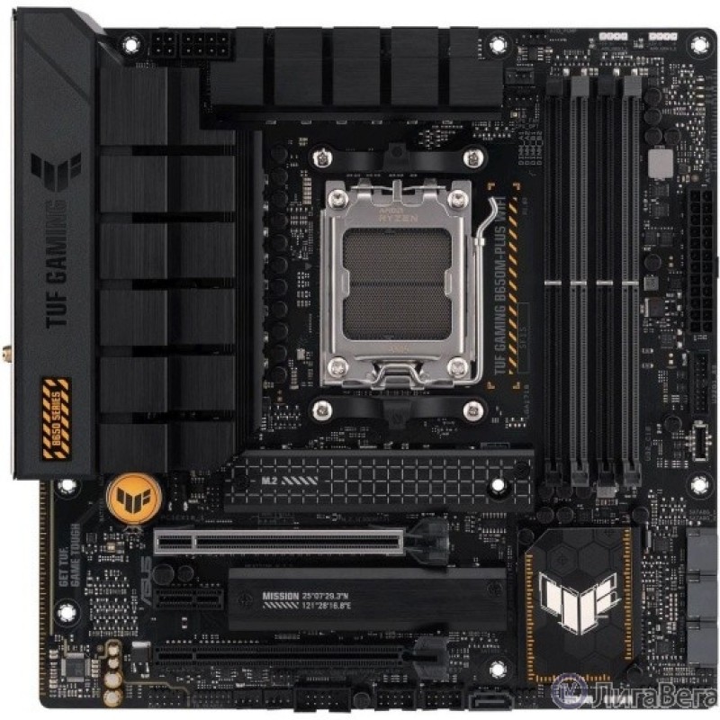 ASUS TUF GAMING B650M-PLUS WIFI (Socket AM5, mATX, 4xDDR5(128GB), DP/HDMI, 2xPCIe 4.0x16/1xPCIe 4.0, 1xLAN (2.5GbE), Wi-Fi 6i, BT 5.2, 4xSATA 6Gb/s, 2xM.2, 1xType-C, 3xUSB 3.2, 4xUSB 2.0)