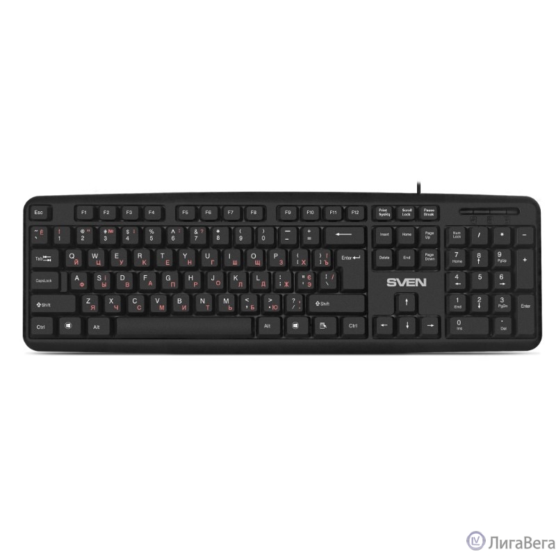 Клавиатура SVEN KB-S230 чёрная (104кл, каб. 2м)