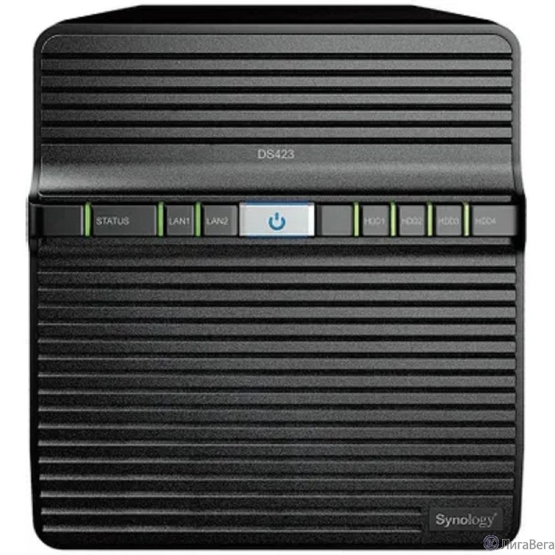 Synology DS423 Сетевое хранилище NAS, слоты 4x2.5″/3.5″ SATA3, 2x1 Гбит/с, 2xUSB 3.X, Realtek RTD1619B/4x1.7 ГГц, DDR4 2Gb, 90W Synology DS423 Сетевое хранилище NAS, слоты 4x2.5″/3.5″ SATA3, 2x1 Гбит/с, 2xUSB 3.X, Realtek RTD1619B/4x1.7 ГГц, DDR4 2Gb, 90W