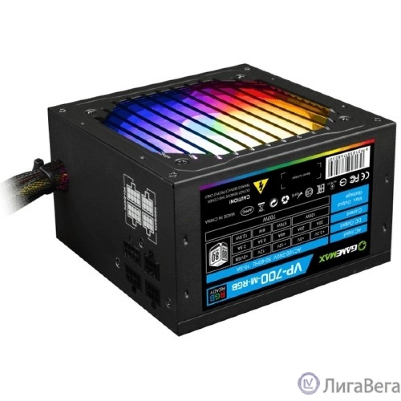 GameMax Блок питания ATX 700W VP-700-RGB-MODULAR 80+, Ultra quiet GameMax Блок питания ATX 700W VP-700-RGB-MODULAR 80+, Ultra quiet