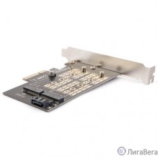 AgeStar AS-MC02 Переходник-конвертер для M.2 SATA SSD+M.2 NVME в PCIe 3.0