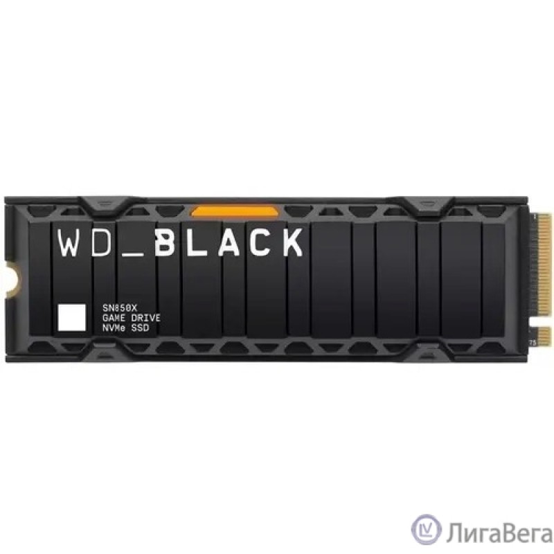 WD SSD Black SN850X, 1.0TB, M.2(22x80mm),[WDS100T2XHE] NVMe, PCIe 4.0 x4, 3D TLC, R/W 7300/6300MB/s, IOPs 800 000/1 100 000, TBW 600, DWPD 0.3, with Heat Spreader (12 мес.)
