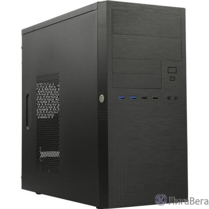 ES555BK PM-450ATX U3*2+TypeC*2+2*combo Audio; intrusion switch; power button lock; Extra 2xHDD cage; plastic screwless parts [6188250]