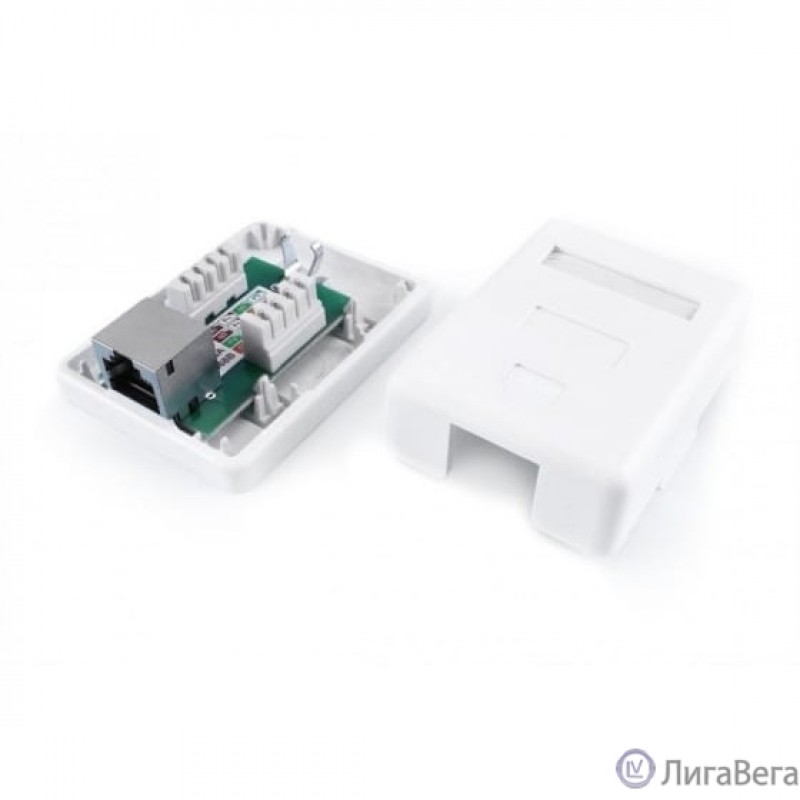 Розетка Hyperline SB1-1-8P8C-C6-SH-WHRJ45 1 кат.6 FTP бел. (упак.:1шт)