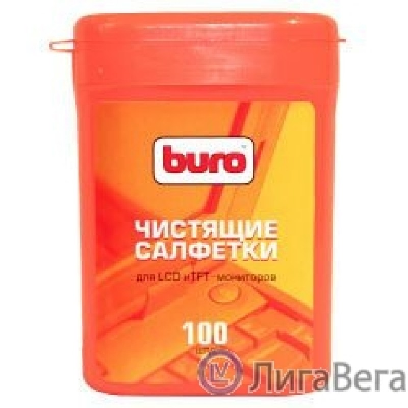 Туба с чистящими салфетками, для LCD, TFT-мониторов, BURO BU-tft 100шт. [817436]