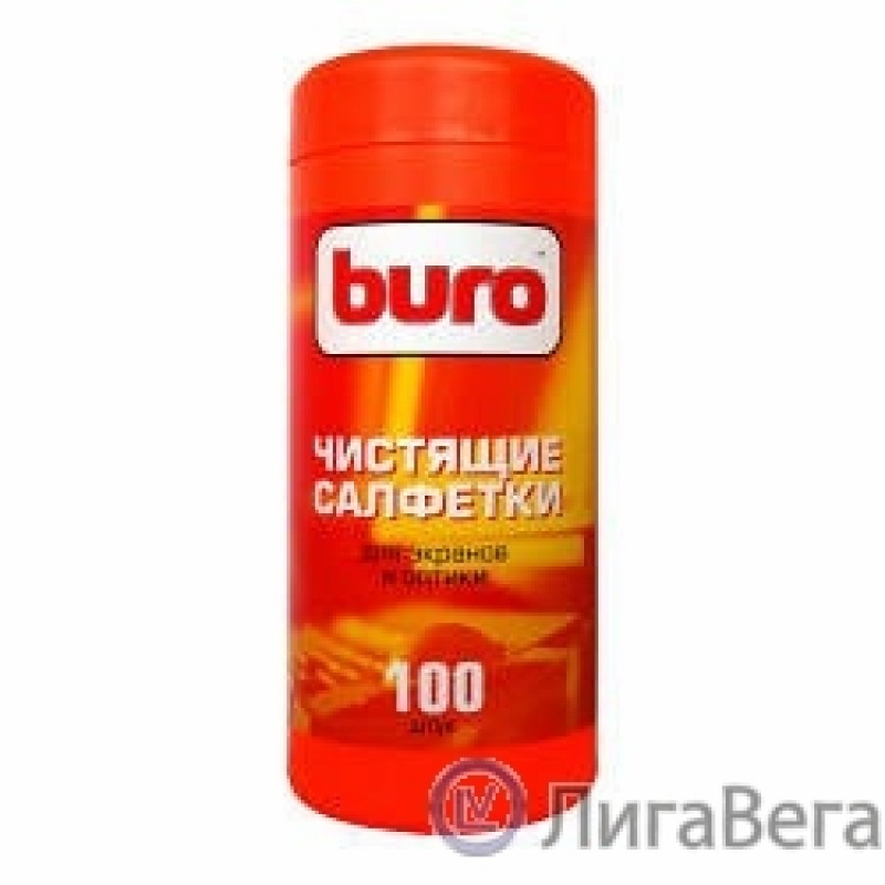 Туба с чистящими салфетками BURO BU-Tscreen, для экранов и оптики, 100шт. [817439]