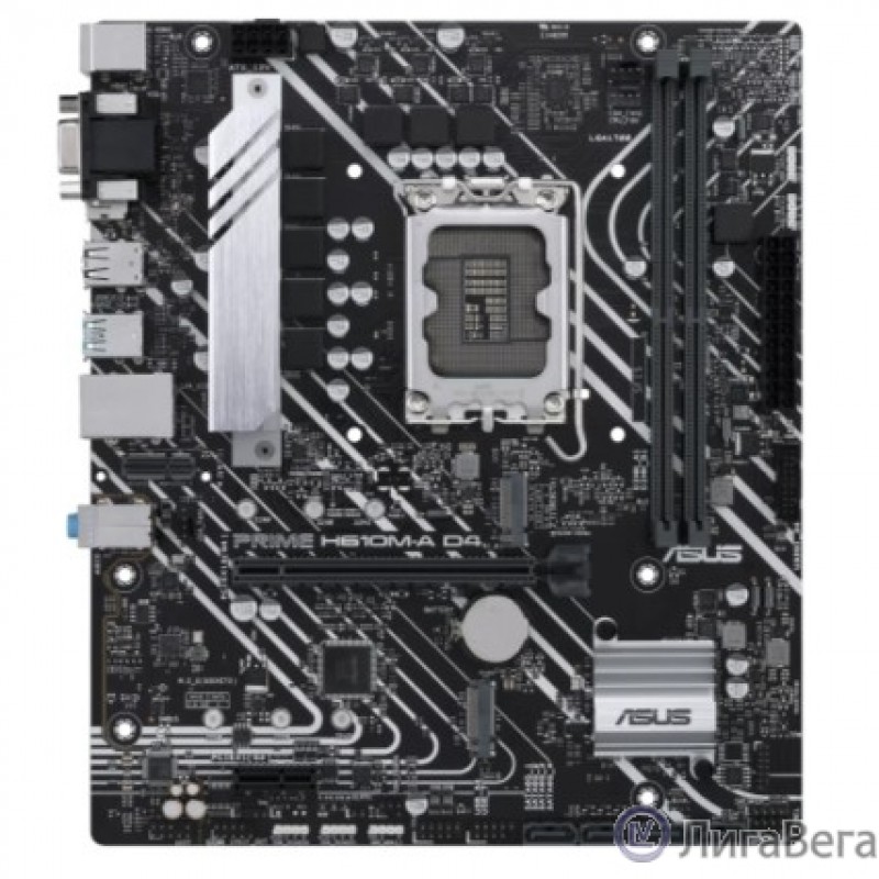 ASUS PRIME H610M-A D4-CSM (Socket 1700, mATX, 2xDDR4(64GB),  VGA/DP/HDMI 2.1, 1xPCIe 4.0x16/1xPCIe 3.0, 1xLAN, 4xSATA 6Gb/s, 2xM.2, 1xM.2 E key, 2xUSB 3.2, 4xUSB 2.0, 2xPS/2)