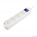 PowerCube Удлинитель (PC-5B-5M) 5.0м, 4 розетки, 16А, с/з, с выключателем, белый