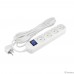 PowerCube Удлинитель (PC-5B-5M) 5.0м, 4 розетки, 16А, с/з, с выключателем, белый
