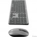 Клавиатура + мышь Oklick 300M клав:серый мышь:серый/черный USB беспроводная slim [1488402]