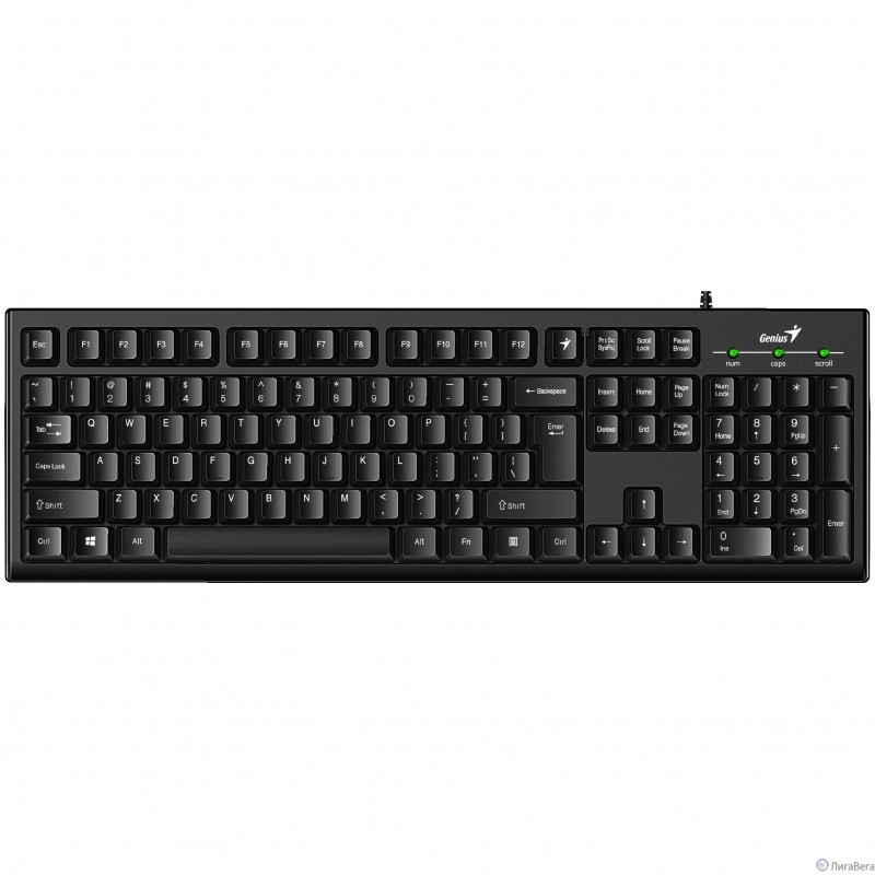 Клавиатура Genius Smart KB-100 Black {классическая раскладная, Genius Key support, влагоустойчивая, клавиш 105, провод 1,5 м, USB} [31300005419]