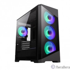 GameMax Корпус Destroyer TGB без БП(mATX, Черн.,USB3.0, Зак.стек., 4*120мм. ARGB , пыл.фильтр)