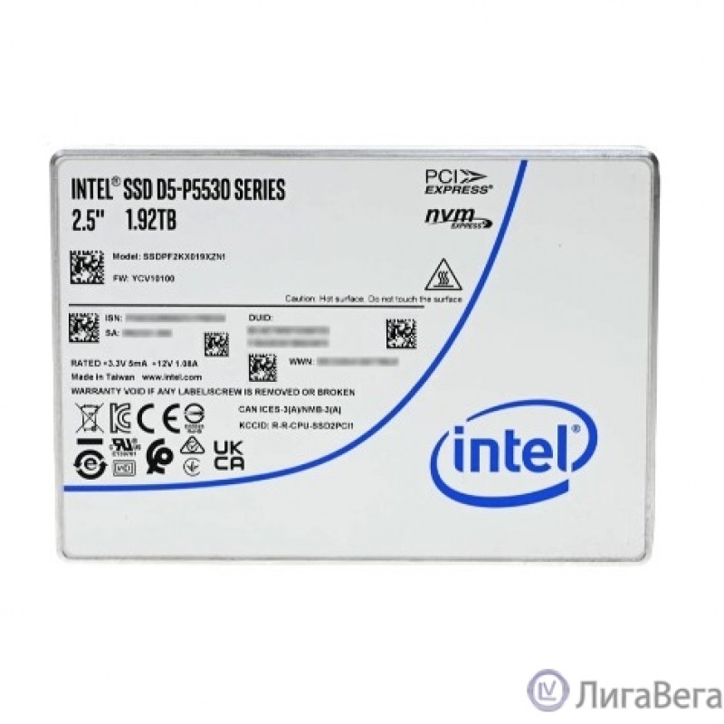 Intel SSD D5-P5530 Series (1.92TB, 2.5in PCIe 4.0 x4, TLC) SSDPF2KX019XZN1 Intel SSD D5-P5530 Series (1.92TB, 2.5in PCIe 4.0 x4, TLC) SSDPF2KX019XZN1