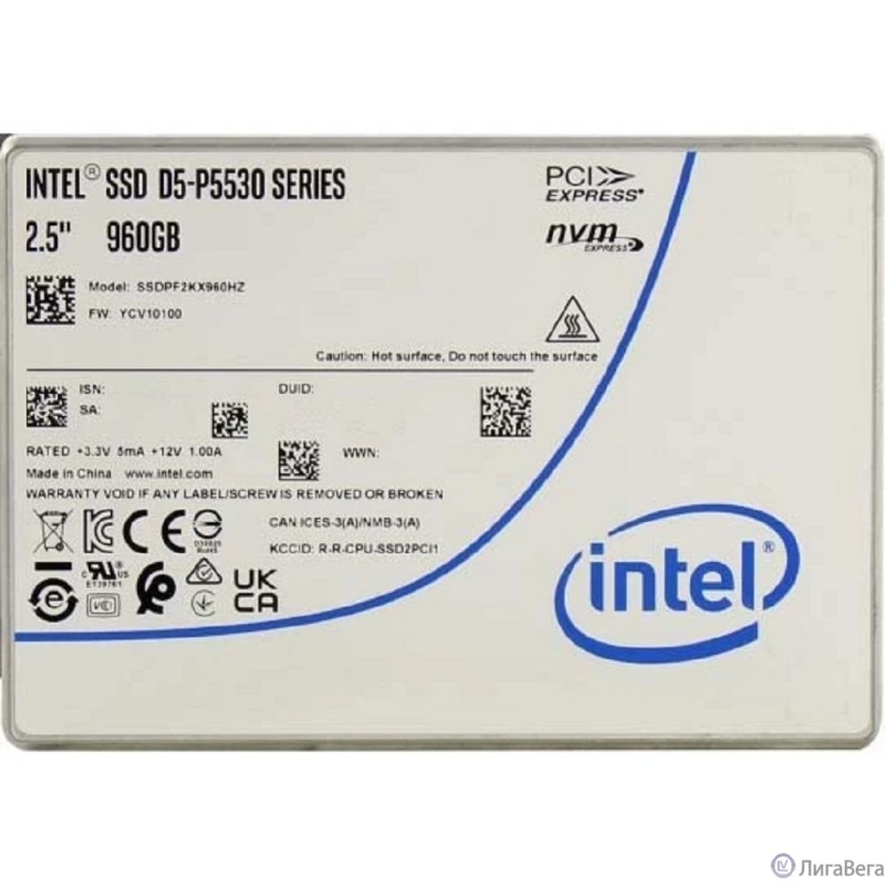 Intel SSD D5-P5530 Series, 960GB, U.2(2.5″ 15mm), NVMe, PCIe 4.0 x4, TLC, SSDPF2KX960HZN1 Intel SSD D5-P5530 Series, 960GB, U.2(2.5″ 15mm), NVMe, PCIe 4.0 x4, TLC, SSDPF2KX960HZN1