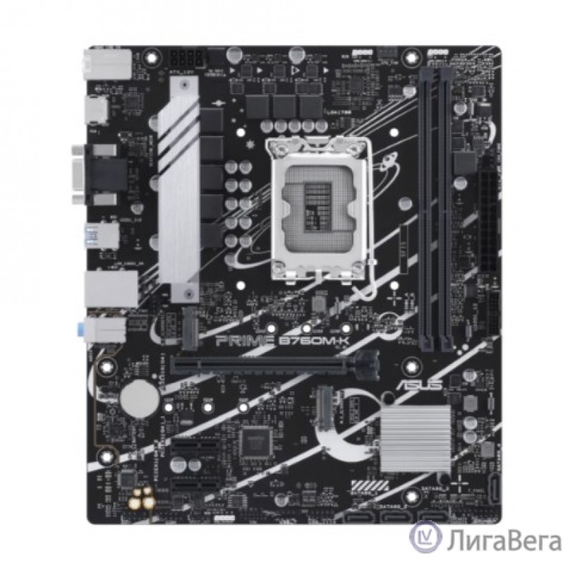 ASUS PRIME B760M-K (Socket 1700, mATX, 2xDDR5(96GB), VGA/HDMI 2.1, 1xPCIe 4.0x16/2xPCIe 4.0, 1xLAN (2.5GbE), 4xSATA 6Gb/s, 2xM.2, 4xUSB 3.2, 2xUSB 2.0, 1xPS/2)