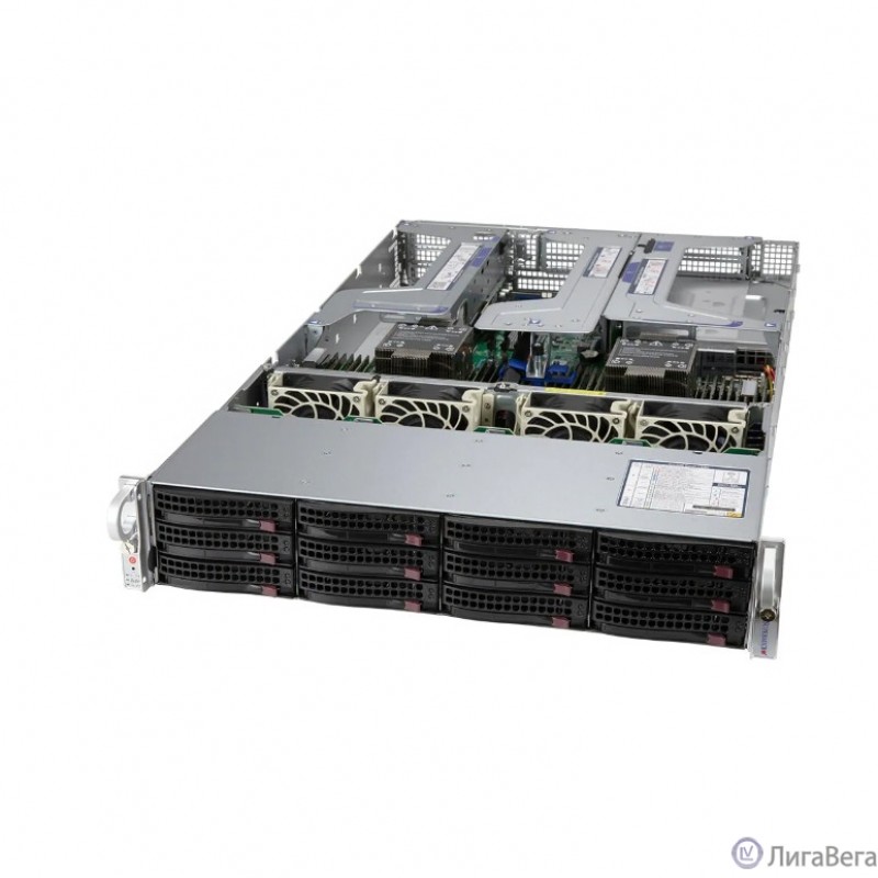 Supermicro SYS-620U-TNR (X12DPU-6,829U3TS-R1K22P-T, 2U, Dual Socket P+ (LGA-4189), Intel® C621A, 32xDIMM Slots 3200/2933/2666 ECC DDR4,12x 3.5″ hot-swap hybrid NVMe/SATA/SAS, 2xP