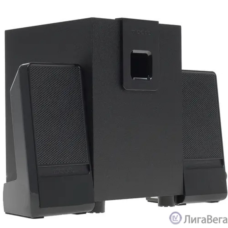 MICROLAB M-100 черный {10 Вт RMS, Распределение мощности 2,5 Вт x2+5 Вт, Частотная характеристика 35-18 кГц, Соотношение сигнал/шум 75 дБ}