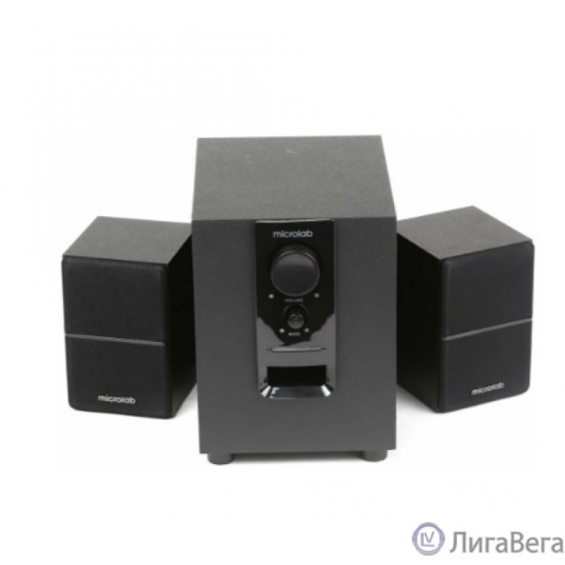 MICROLAB M-106 черный {10 Вт RMS, Распределение мощности 2,5 Вт х 2 +5 W, Нелинейные искажения 0,5% 1 В 1 кГц, Частотный диапазон 35-20 кГц, Соотношение сигнал/шум 75 дБ, Разделение каналов 45 дБ}