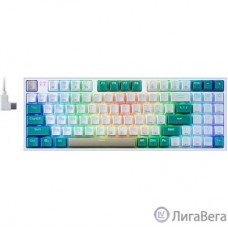 Redragon Беспроводная клавиатура Veigar BT/2.4G/пров.,RGB,бело-голубой [71476]