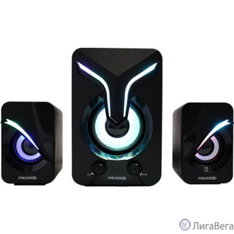 MICROLAB U270 Phenix черный {5 Вт + 3 Вт x2, Гармонические искажения: < 0,5% (1 Вт 1 кГц), Частотная характеристика: 20 Гц - 20 кГц, Чувствительность: 1000 мВ, Соотношение сигнал/шум: > 85 дБ, Раздел}
